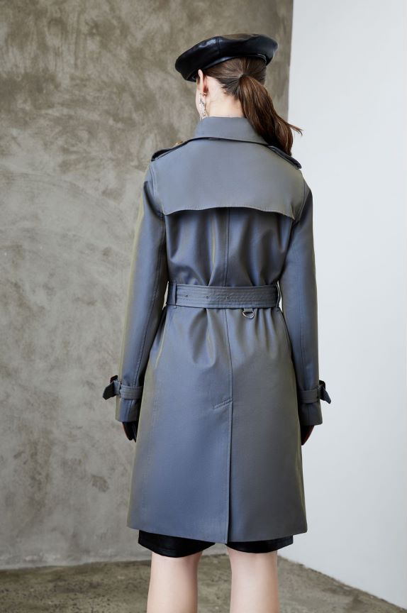 Element Long Trench Coat for Women Spring Autumn Chameleon Trench Coat for Women Elegant British Double Breasted - ALTARIA