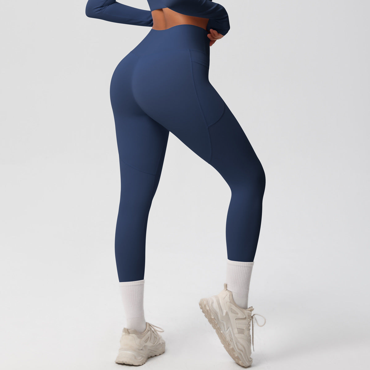 Solid Color Double Sided Sanding Tight High Waist High Elastic Breathability Yoga Pants Sports Running Fitness Yoga Wear - ALTARIA
