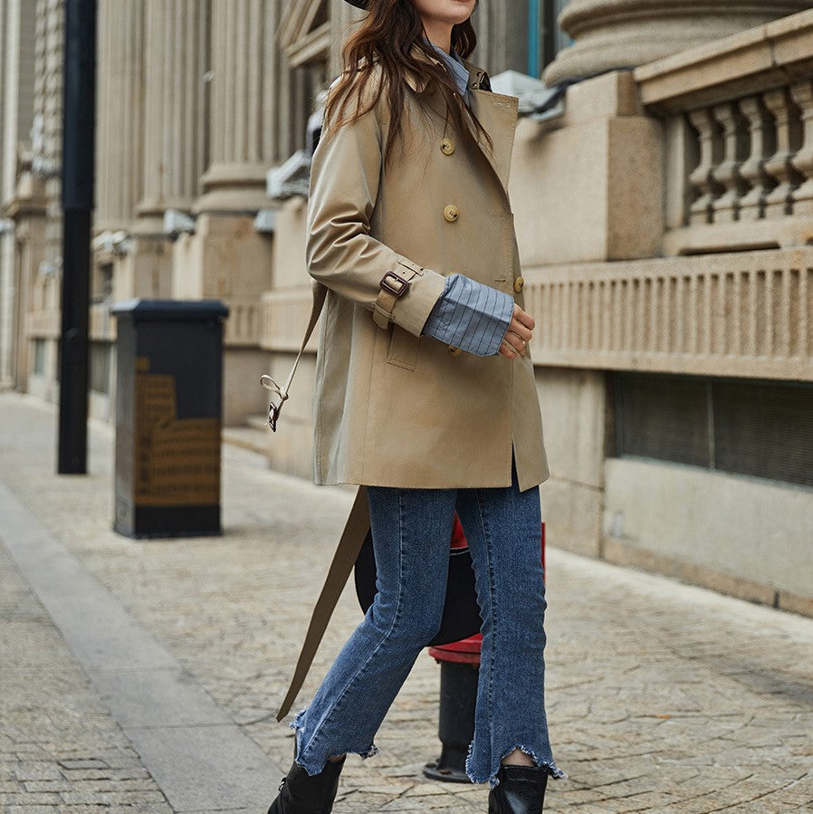 Spring Autumn Mid Length Waterproof Anti Wrinkle Trench Coat Women - ALTARIA