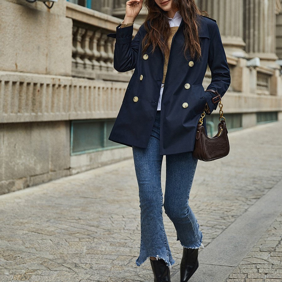 Spring Autumn Mid Length Waterproof Anti Wrinkle Trench Coat Women - ALTARIA