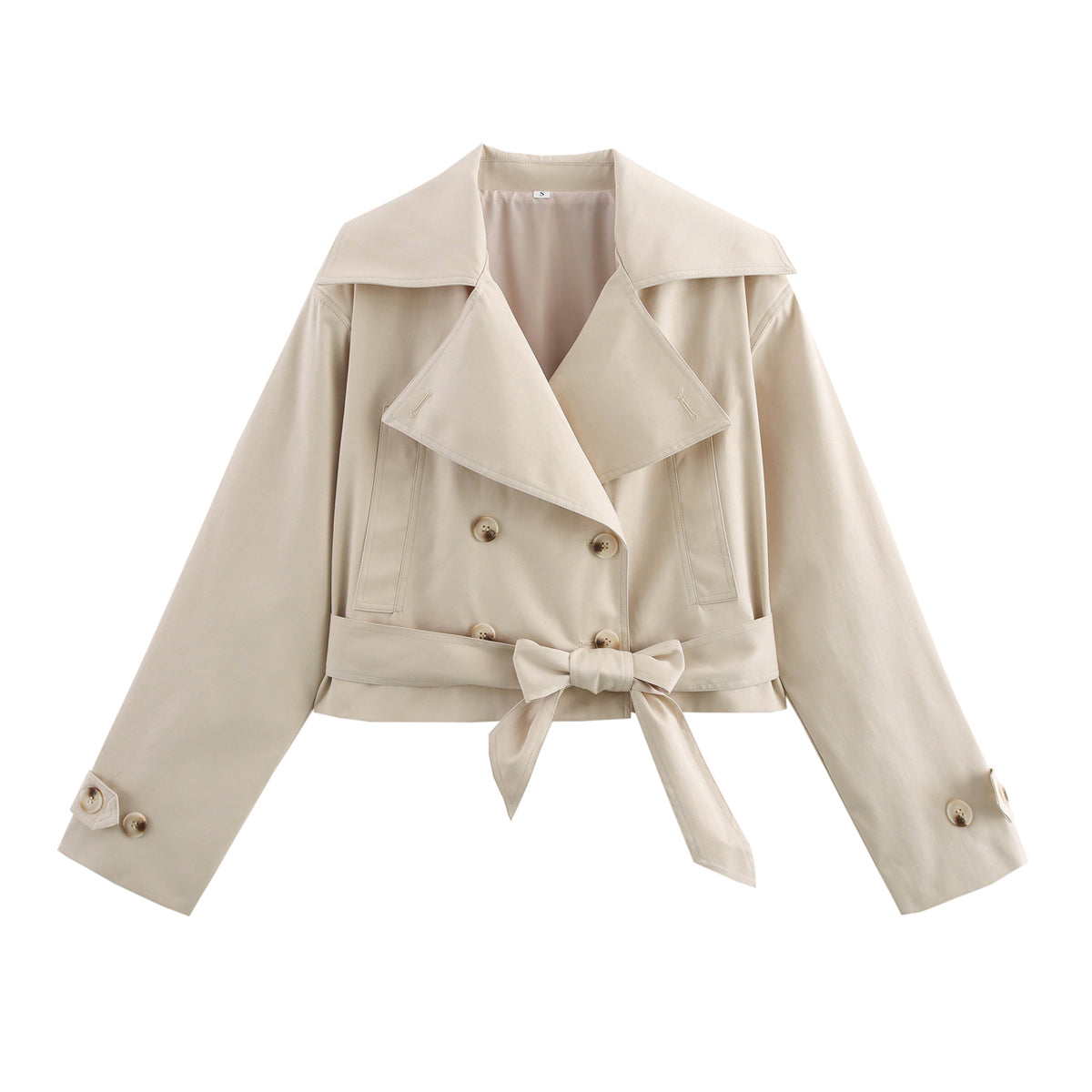 All Match Long Sleeve Series Belt Breasted Trench Coat Spring - ALTARIA