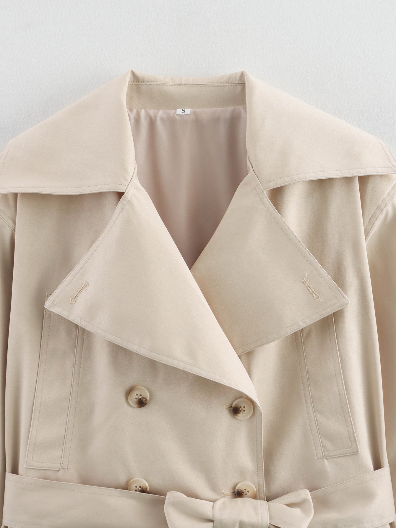 All Match Long Sleeve Series Belt Breasted Trench Coat Spring - ALTARIA