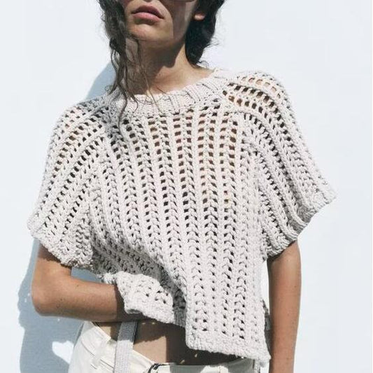 Women Clothing Spring Festival Niche round Neck Sleeveless Knitted Vest - ALTARIA