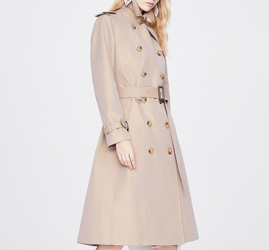 Autumn Trench Coat Women Long Trench Coat Popular Slim Fit Solid Color Non-Wrinkle Coat - ALTARIA