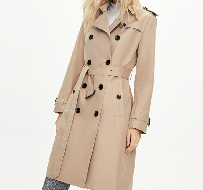 Clothing Women Mid-Length Double-Breasted Khaki British Coat Women Autumn Winter Women Clothing Plus Size - ALTARIA