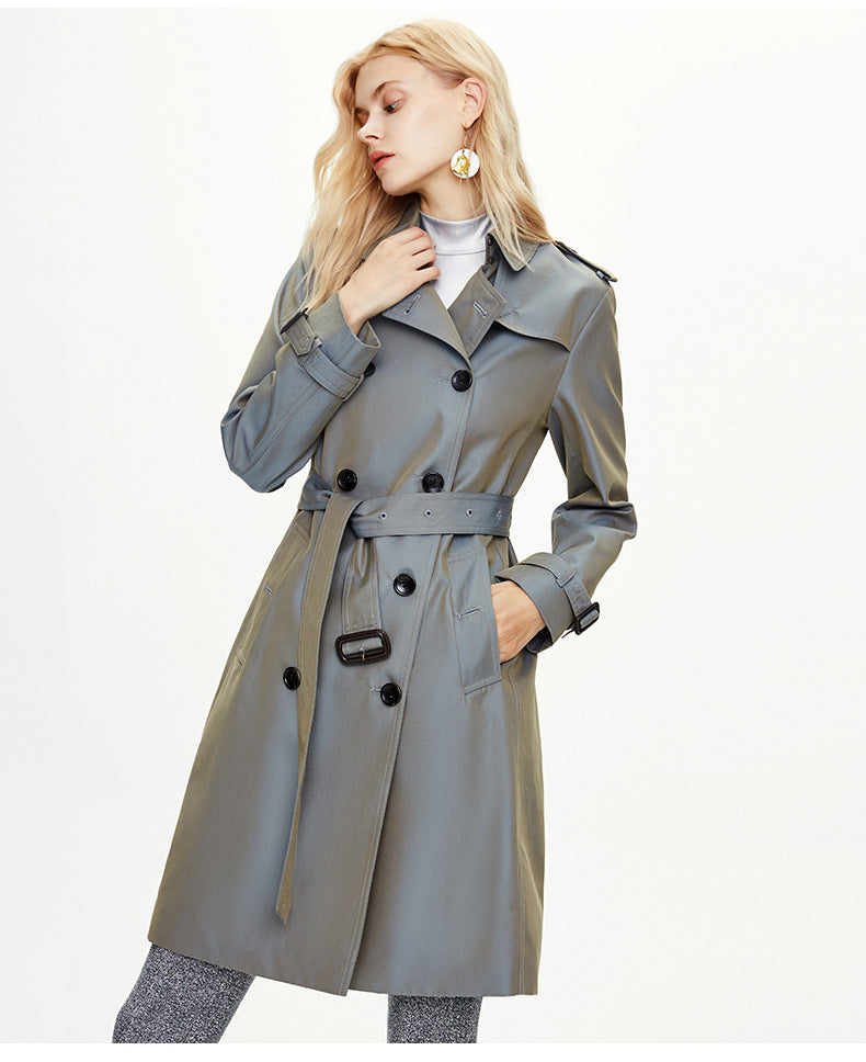 Clothing Women Mid-Length Double-Breasted Khaki British Coat Women Autumn Winter Women Clothing Plus Size - ALTARIA