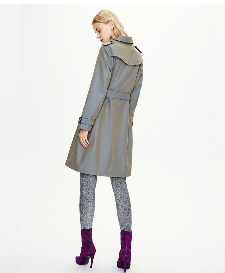 Clothing Women Mid-Length Double-Breasted Khaki British Coat Women Autumn Winter Women Clothing Plus Size - ALTARIA