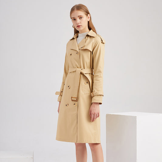 New Size Windbreaker Women Long Waist Cotton Fashionable Jacket Long Sleeve Collared Wish Delivery - ALTARIA
