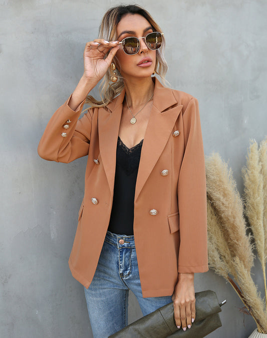 Women Blazer Clothing Spring Autumn Collared Button Small Blazer - ALTARIA