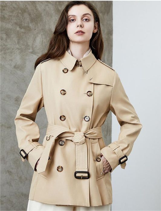 Women Element Trench Coat for Women Mid Length Fried Street Small British Spring Autumn Coat Women - ALTARIA
