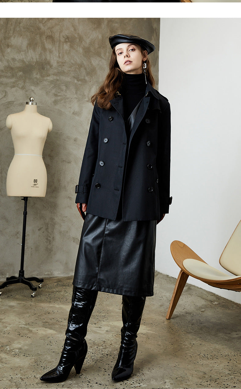 Women Element Trench Coat for Women Mid Length Fried Street Small British Spring Autumn Coat Women - ALTARIA