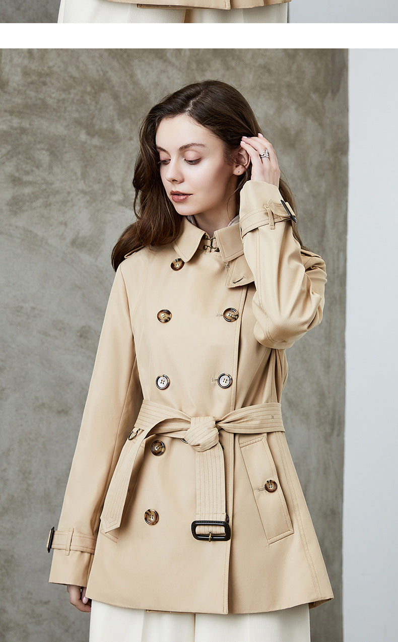 Women Element Trench Coat for Women Mid Length Fried Street Small British Spring Autumn Coat Women - ALTARIA