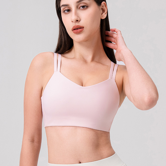 Yoga Beauty Back Exercise Underwear One Piece Cup Bra High Elastic Fit Shoulder Strap Fitness Running Bra - ALTARIA