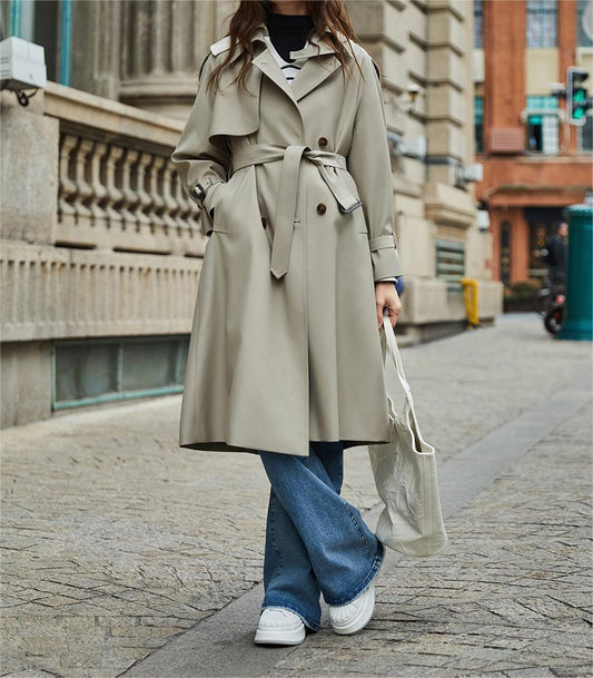 Classic Non Ironing Anti Wrinkle British Casual Extended Trench Coat Women - ALTARIA