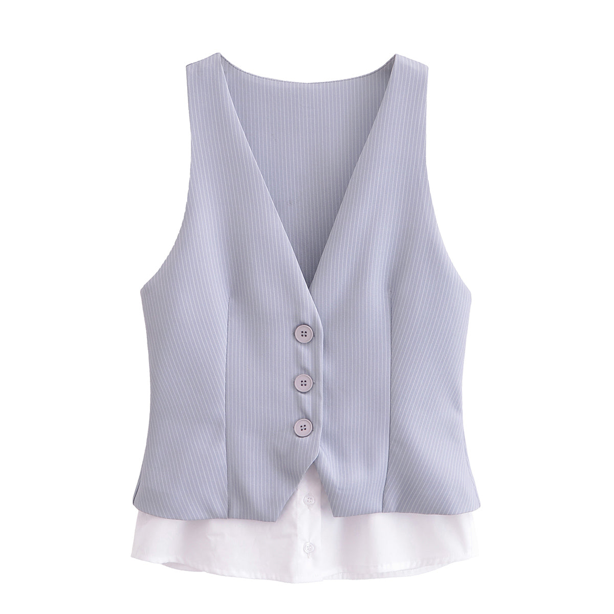 Spring Women Clothes Striped Patchwork Top Vest - ALTARIA