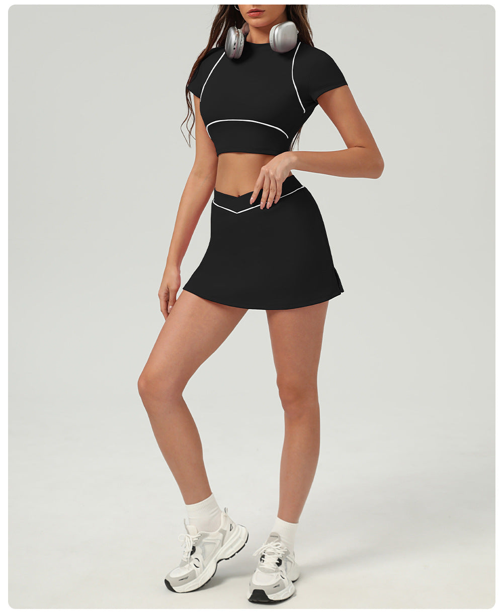 Tennis Sports Skirt Set Outdoor Quick Drying Sports Yoga Women - ALTARIA