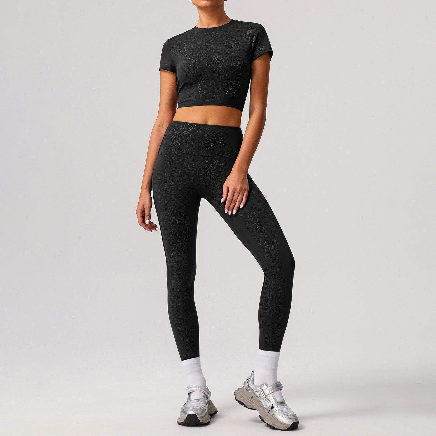High-Grade Black Trousers with Short Sleeves