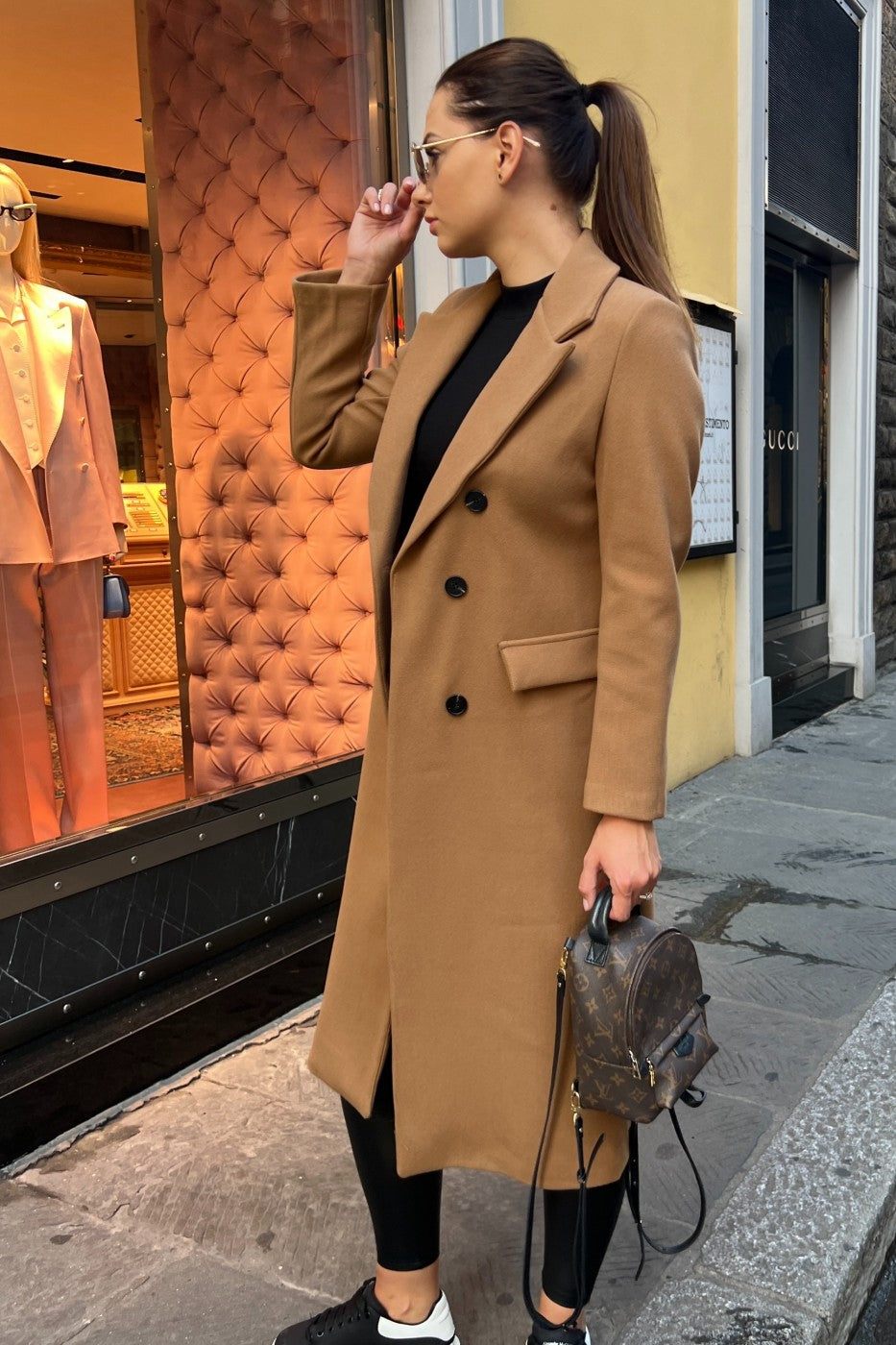 Autumn And Winter Simple Double Row Button Long Sleeve Collared Button Woolen Coat Women - ALTARIA