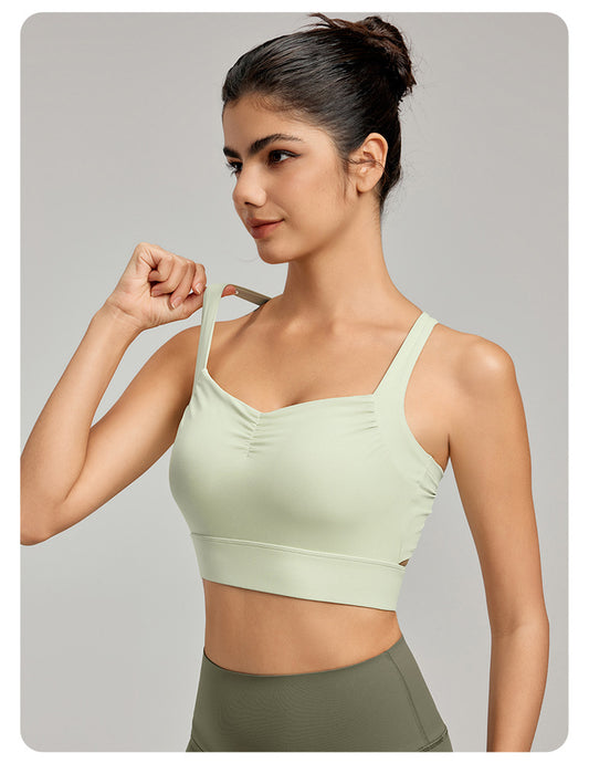 Sports Underwear Women Fixed Cup Medium Tenacity Nude Feel Beauty Back Sexy Fitness Vest Pilates Yoga Bra - ALTARIA