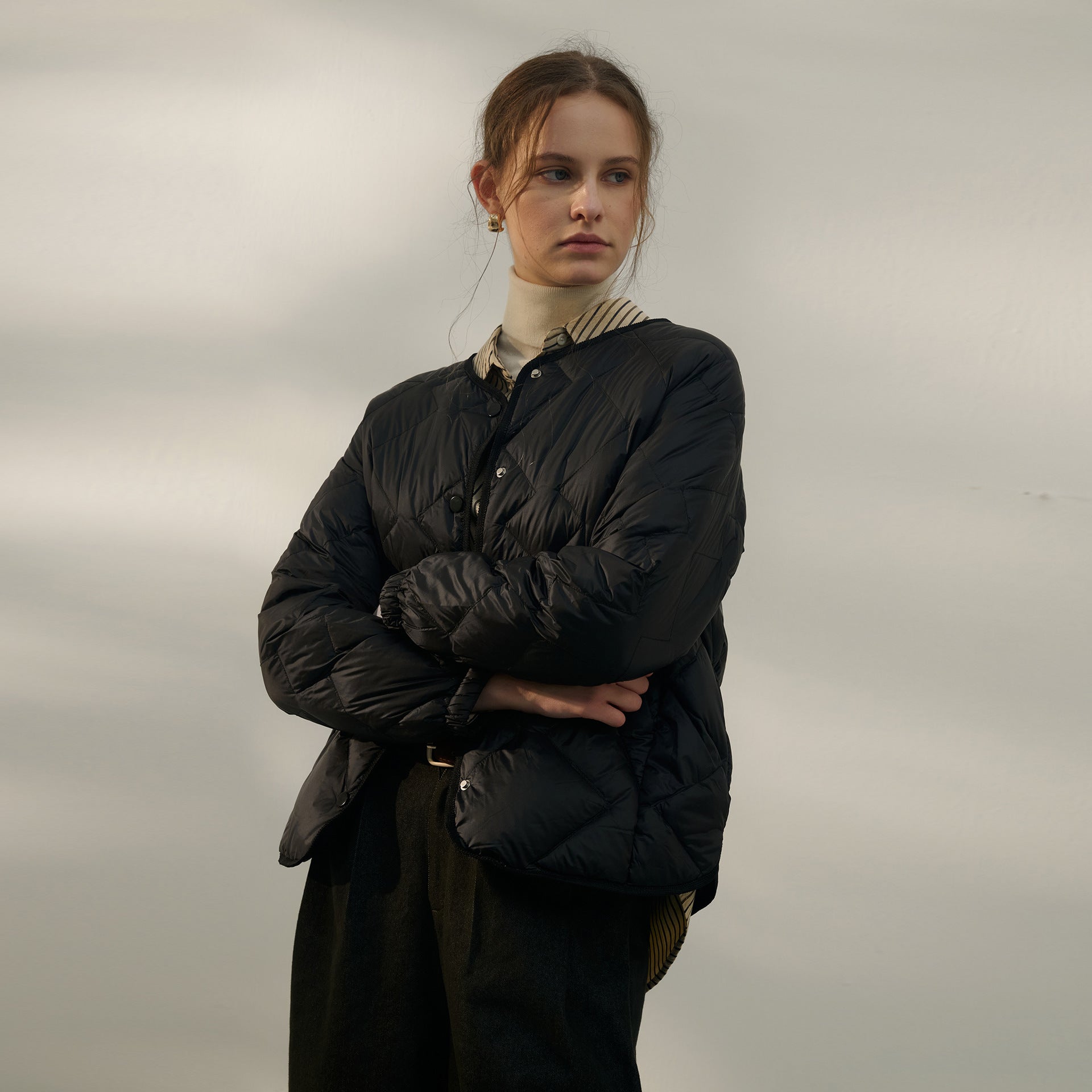 Loose Casual Short down Jacket Women Winter Warm White Duck down Coat All Match Long Sleeved Bread Coat - ALTARIA
