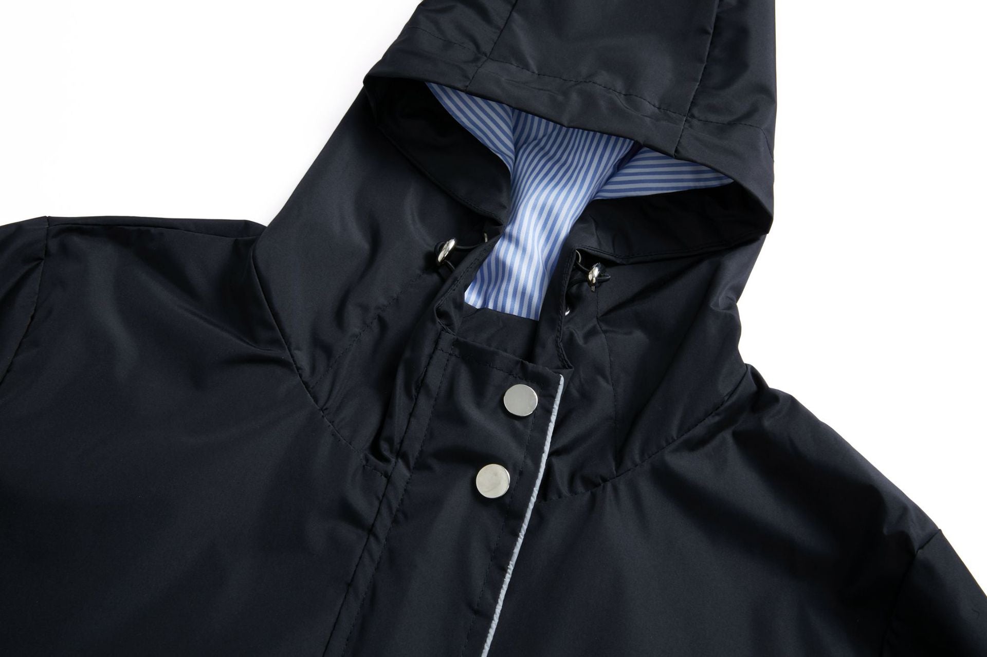 Spring Autumn Long Casual Trench Coat Women Waterproof Hooded Solid Color Top Striped Lining Straight Coat - ALTARIA