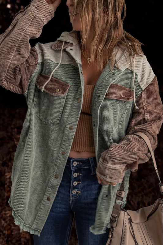 Autumn Coat Cotton Distressed Double Pocket Hooded Coat - ALTARIA