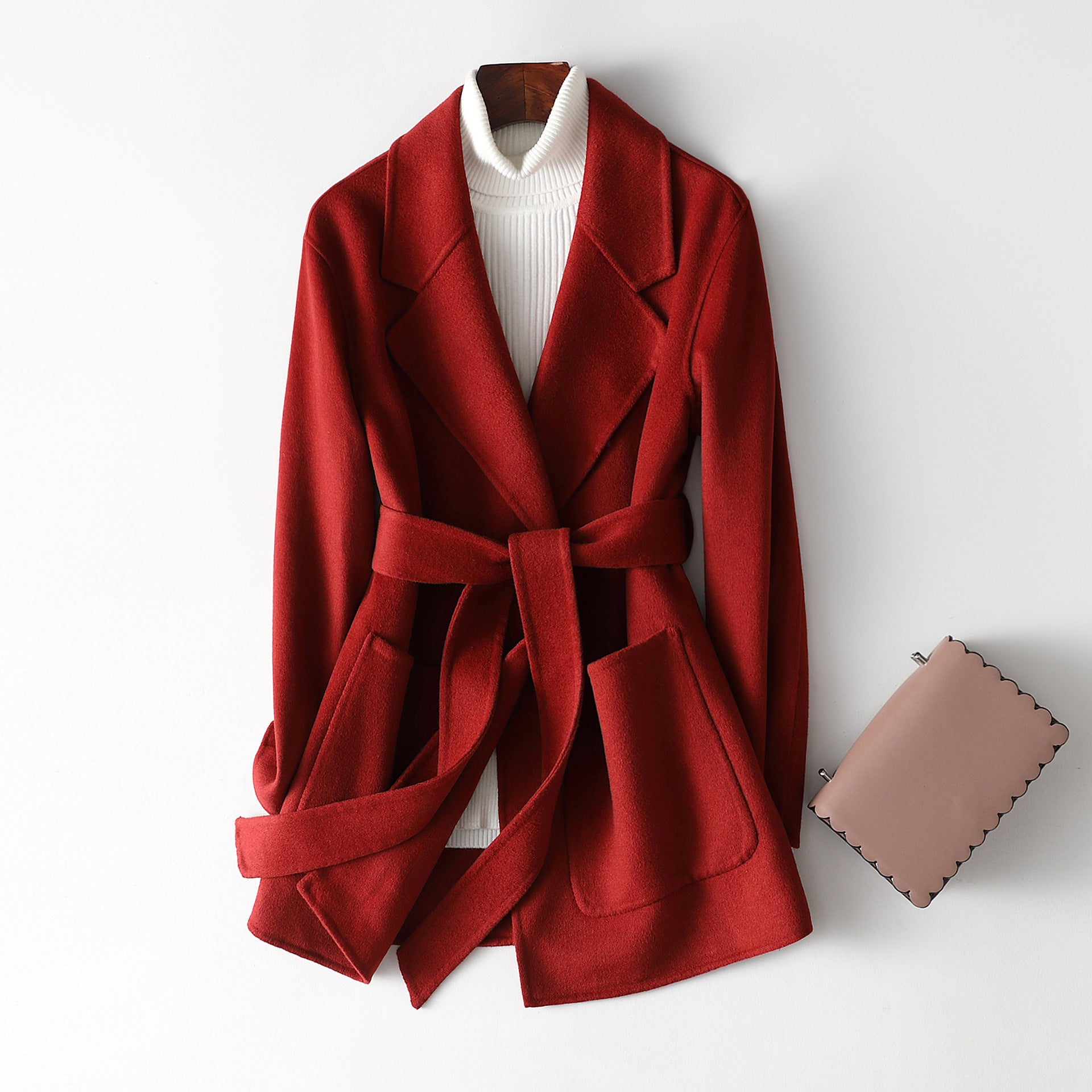 Reversible Cashmere Coat Women Short Spring Autumn Pure Handmade Woolen Coat Women - ALTARIA