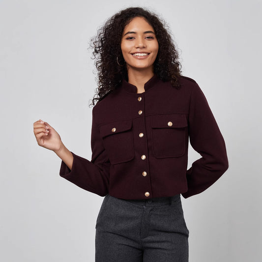 Women Clothing Woolen Blazer Slimming Short Woolen Jacket - ALTARIA