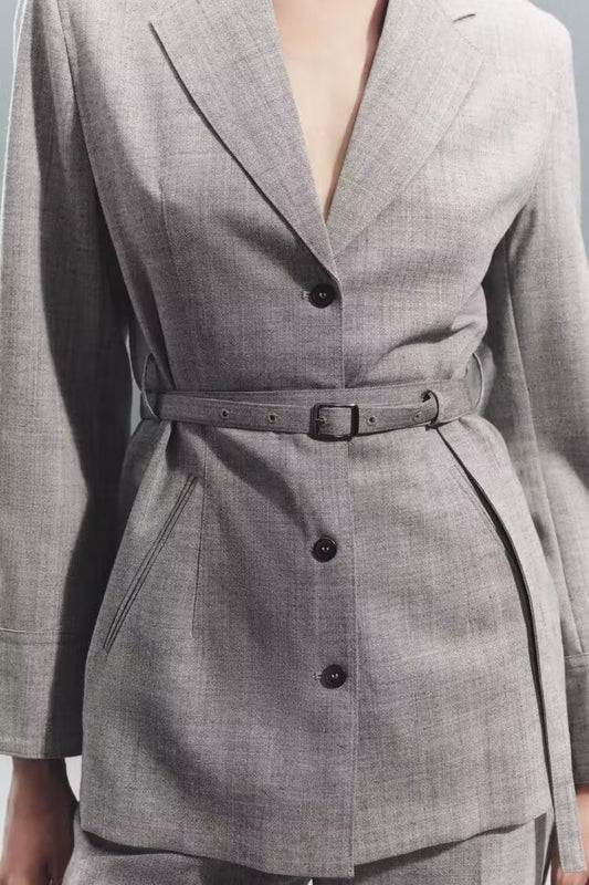 Women Autumn Office All Matching with Belt Blazer - ALTARIA