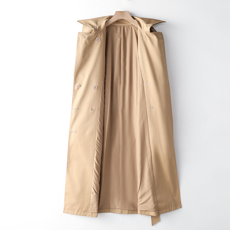 Element Overknee Long Trench Coat Women Popular Korean Autumn Winter Waist Controlled Slimming Coat - ALTARIA