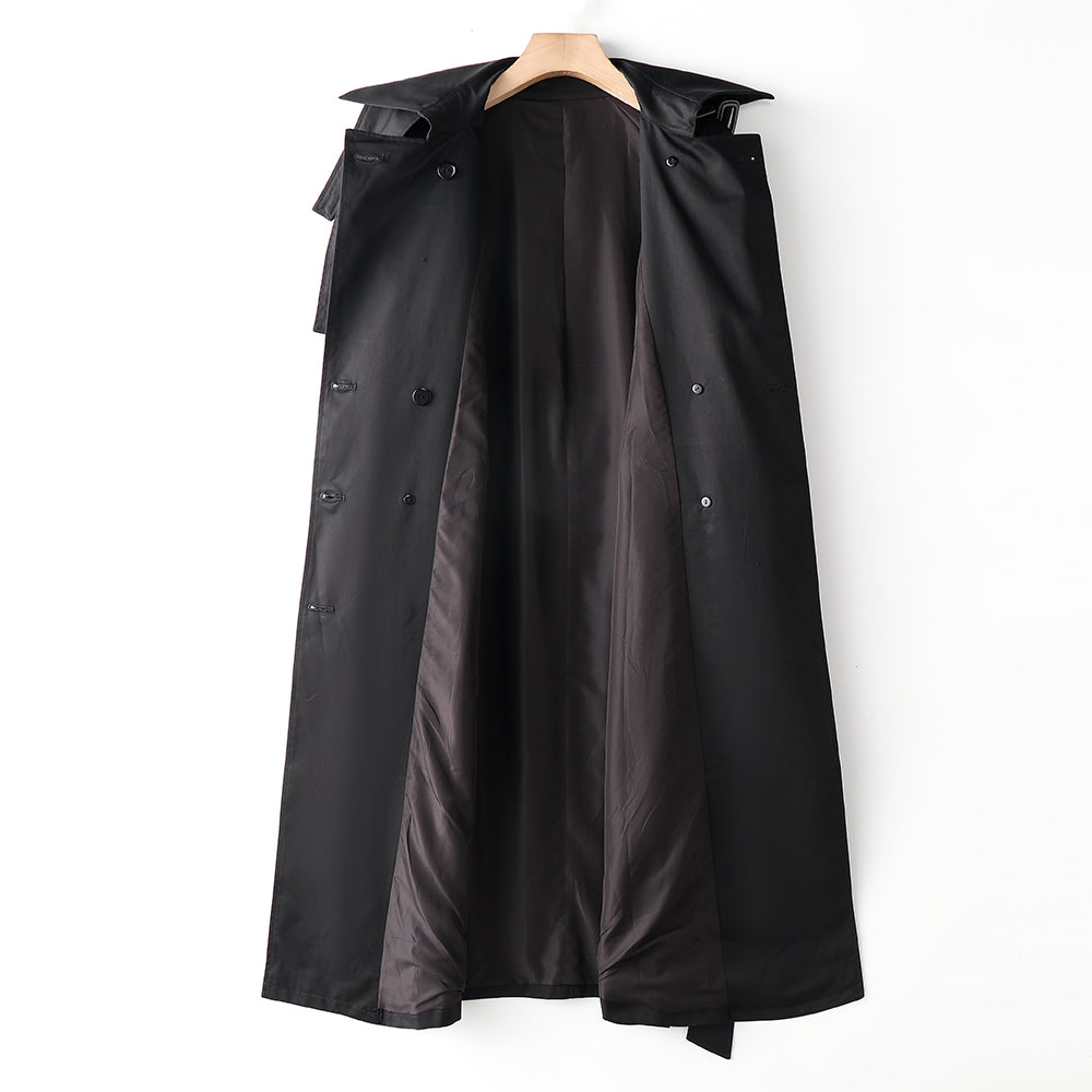 Element Overknee Long Trench Coat Women Popular Korean Autumn Winter Waist Controlled Slimming Coat - ALTARIA
