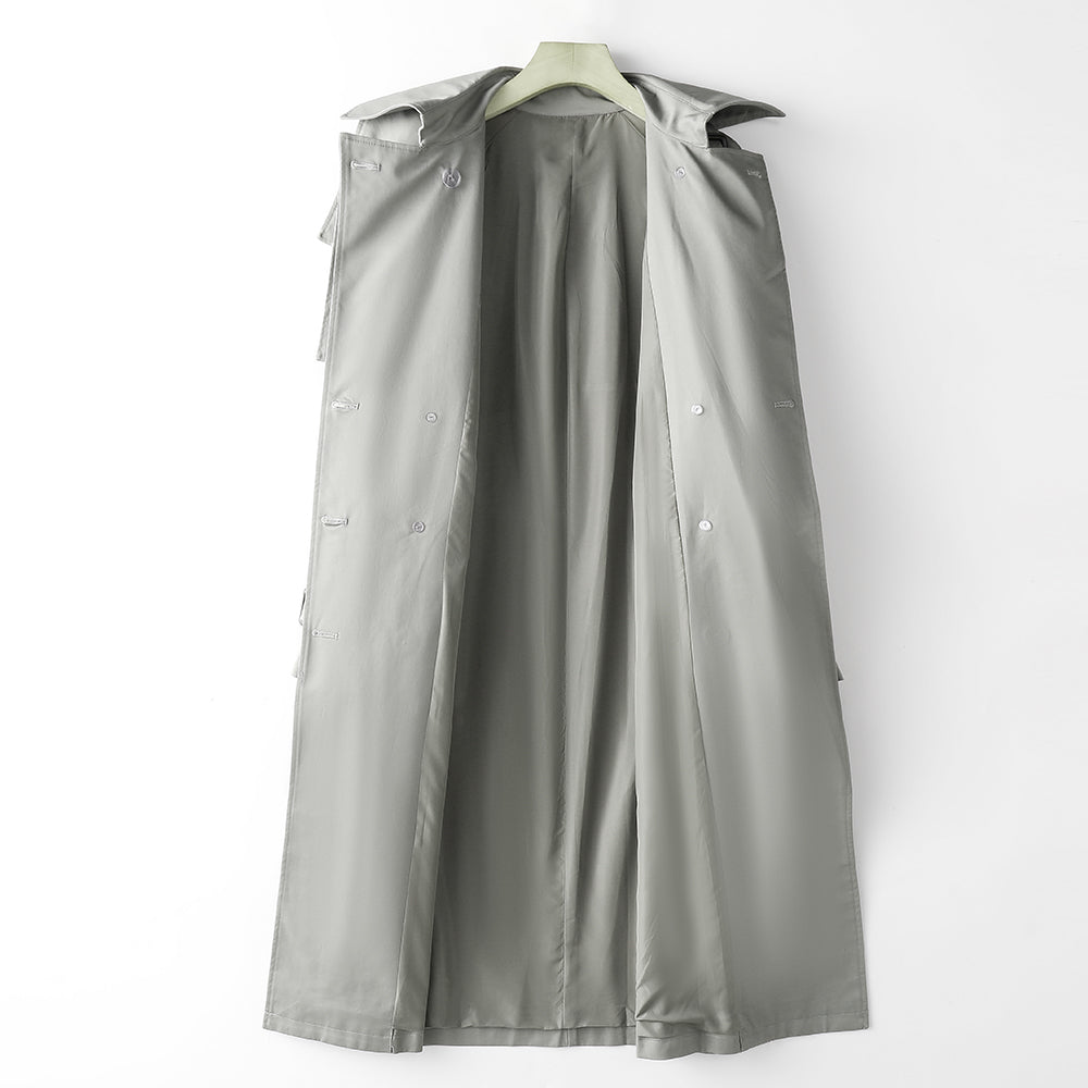 Element Overknee Long Trench Coat Women Popular Korean Autumn Winter Waist Controlled Slimming Coat - ALTARIA