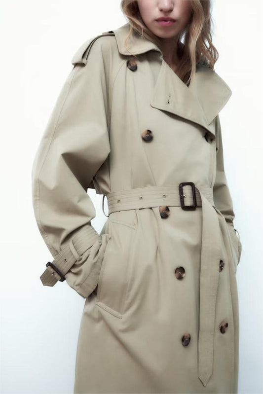 Summer Women Commuting Wear Loose Double Breasted Long Trench Coat Coat - ALTARIA